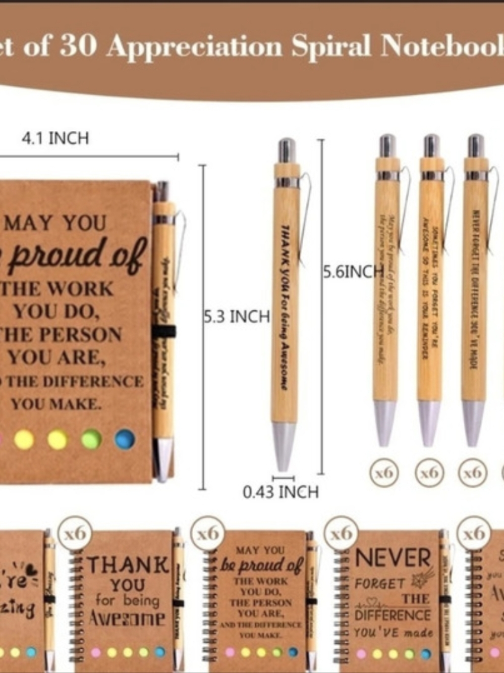 30 Sets Employee Appreciation Gifts Gift Spiral Notebooks NWT